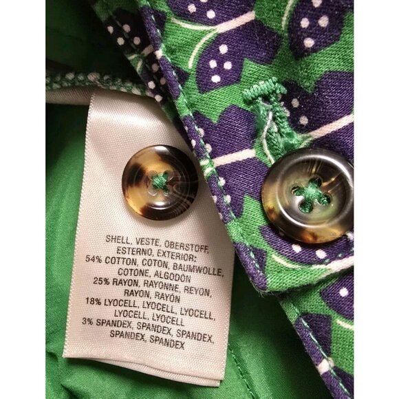 Anthropologie Womens Slim Trouser Pants Size 2 Green Butterfly Print - Picture 8 of 9